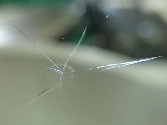 フロントガラスのひび割れの再修理後